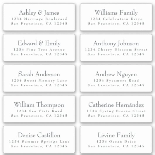 カスタマイズ結婚可能なゲスト住所 シール (正面)