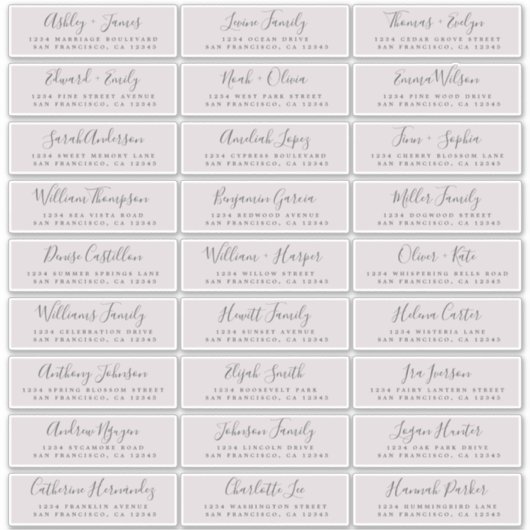 カスタマイズ結婚可能なゲスト住所 シール (正面)