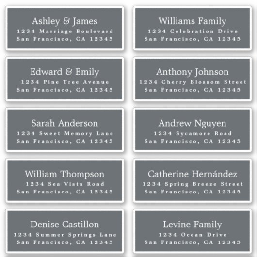 カスタマイズ結婚可能なゲスト住所 シール (正面)