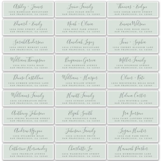 カスタマイズ結婚可能なゲスト住所 シール (正面)