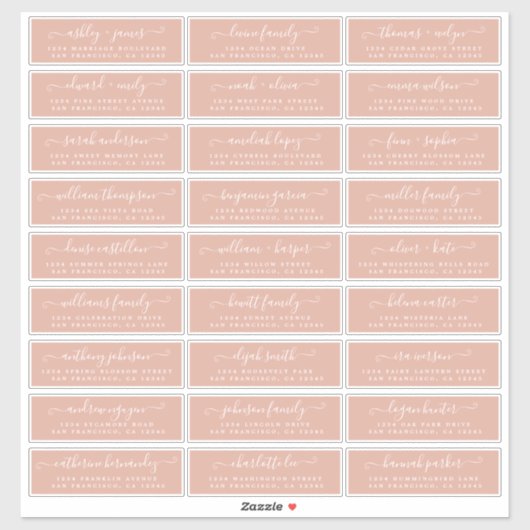 カスタマイズ結婚可能なゲスト住所 シール (シート)