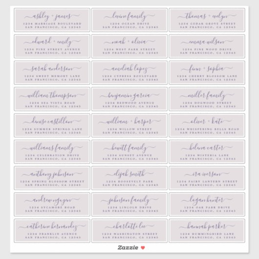 カスタマイズ結婚可能なゲスト住所 シール (シート)