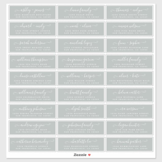 カスタマイズ結婚可能なゲスト住所 シール (シート)