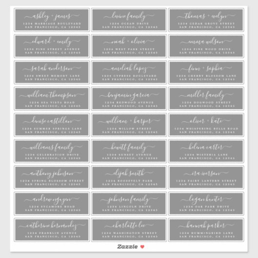 カスタマイズ結婚可能なゲスト住所 シール (シート)