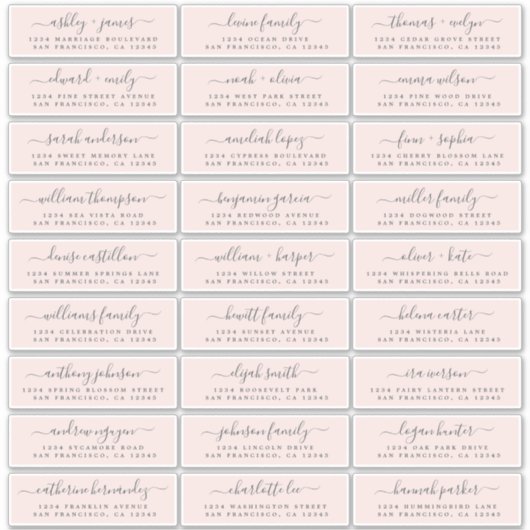 カスタマイズ結婚可能なゲスト住所 シール (正面)