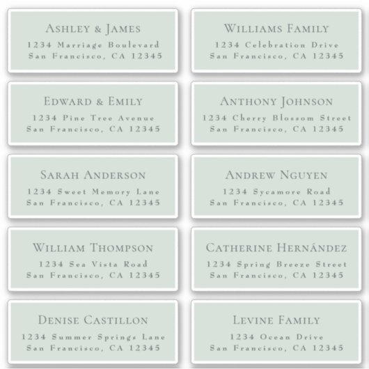 カスタマイズ結婚可能なゲスト住所 シール (正面)