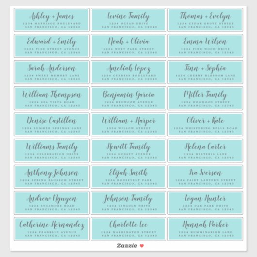 カスタマイズ結婚可能なゲスト住所 シール (シート)