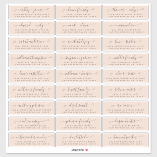 カスタマイズ結婚可能なゲスト住所 シール (シート)