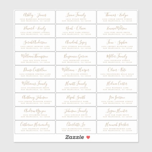 カスタマイズ結婚可能なゲスト住所 シール (シート)