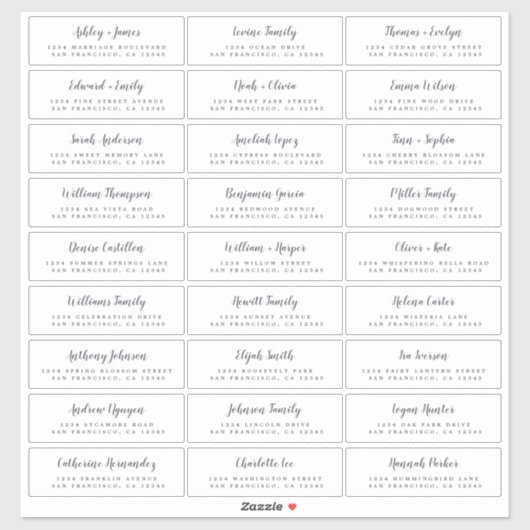 カスタマイズ結婚可能なゲスト住所 シール (シート)