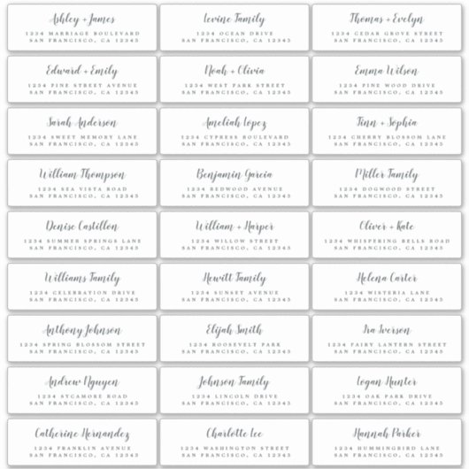 カスタマイズ結婚可能なゲスト住所 シール (正面)