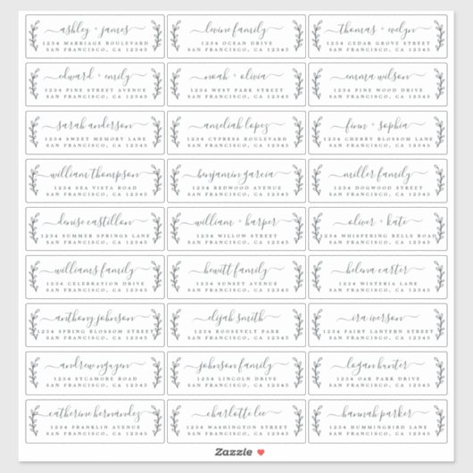 カスタマイズ結婚可能なゲスト住所 シール (シート)