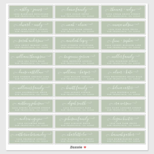 カスタマイズ結婚可能なゲスト住所 シール (シート)