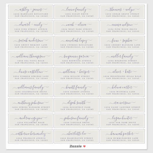 カスタマイズ結婚可能なゲスト住所 シール (シート)