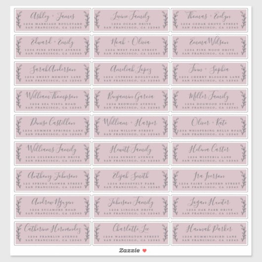 カスタマイズ結婚可能なゲスト住所 シール (シート)