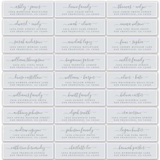 カスタマイズ結婚可能なゲスト住所 シール (正面)