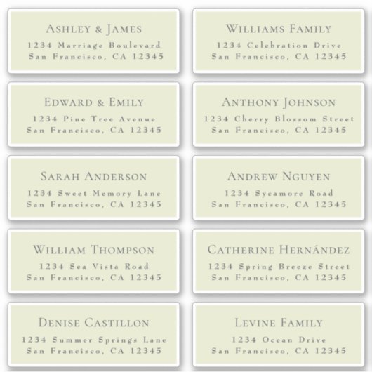 カスタマイズ結婚可能なゲスト住所 シール (正面)