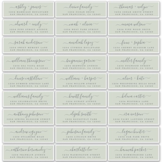 カスタマイズ結婚可能なゲスト住所 シール (正面)