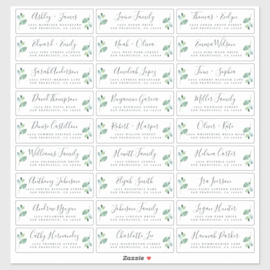 カスタマイズ結婚可能なゲスト住所 シール (シート)