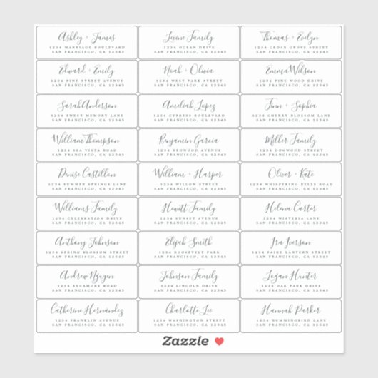 カスタマイズ結婚可能なゲスト住所 シール (シート)