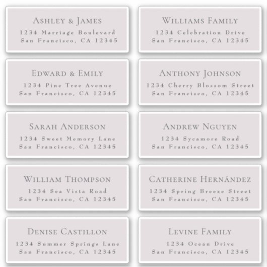 カスタマイズ結婚可能なゲスト住所 シール (正面)