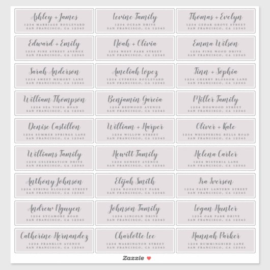 カスタマイズ結婚可能なゲスト住所 シール (シート)