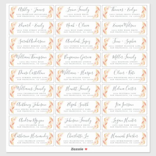 カスタマイズ結婚可能なゲスト住所 シール (シート)