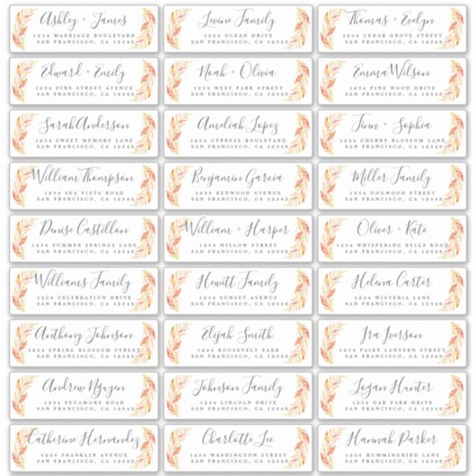 カスタマイズ結婚可能なゲスト住所 シール (正面)