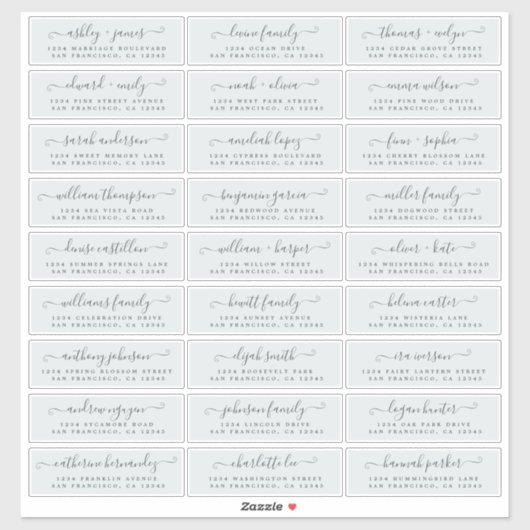 カスタマイズ結婚可能なゲスト住所 シール (シート)