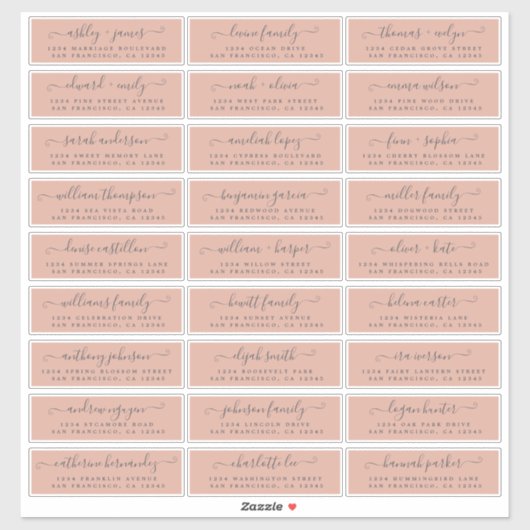 カスタマイズ結婚可能なゲスト住所 シール (シート)