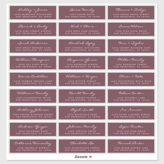 カスタマイズ結婚可能なゲスト住所 シール (シート)