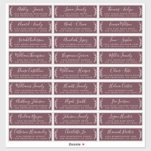 カスタマイズ結婚可能なゲスト住所 シール (シート)