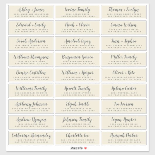 カスタマイズ結婚可能なゲスト住所 シール (シート)