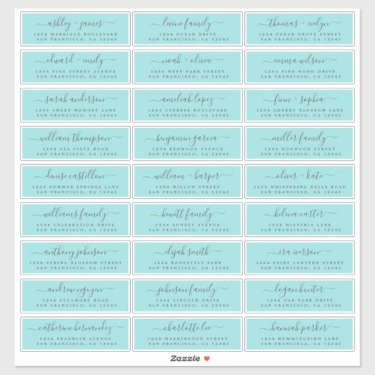 カスタマイズ結婚可能なゲスト住所 シール (シート)