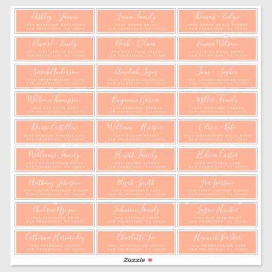 カスタマイズ結婚可能なゲスト住所 シール (シート)