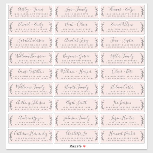 カスタマイズ結婚可能なゲスト住所 シール (シート)