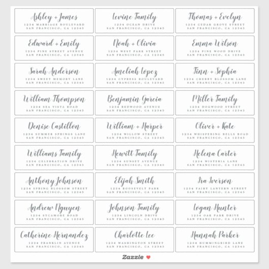 カスタマイズ結婚可能なゲスト住所 シール (シート)