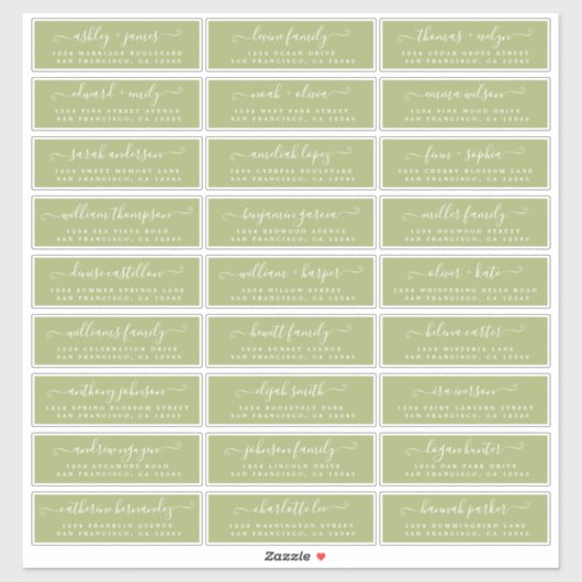 カスタマイズ結婚可能なゲスト住所 シール (シート)