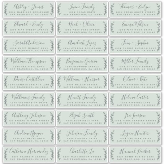 カスタマイズ結婚可能なゲスト住所 シール (正面)