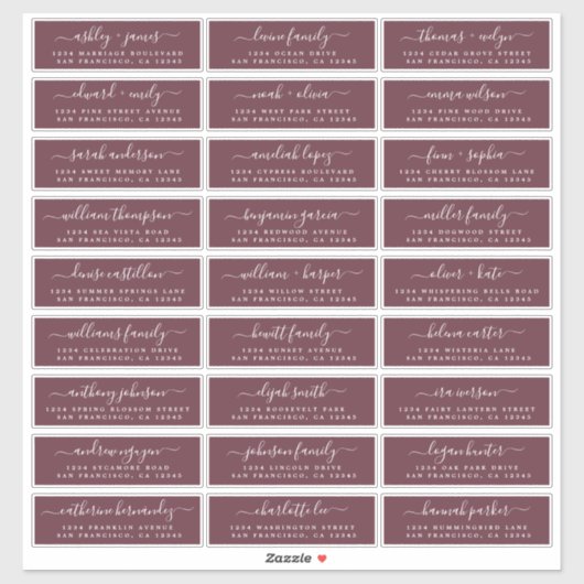 カスタマイズ結婚可能なゲスト住所 シール (シート)