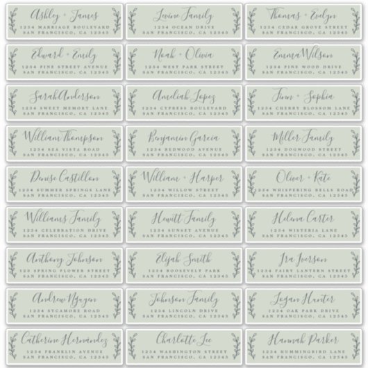 カスタマイズ結婚可能なゲスト住所 シール (正面)