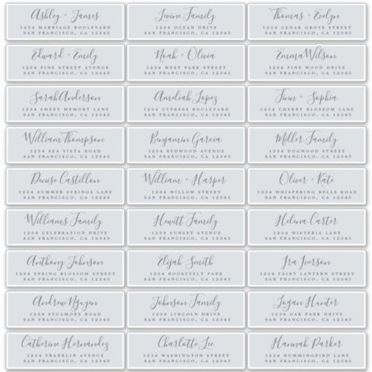 カスタマイズ結婚可能なゲスト住所 シール (正面)