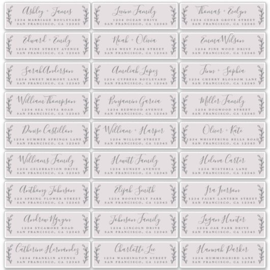 カスタマイズ結婚可能なゲスト住所 シール (正面)