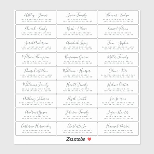 カスタマイズ結婚可能なゲスト住所 シール (シート)