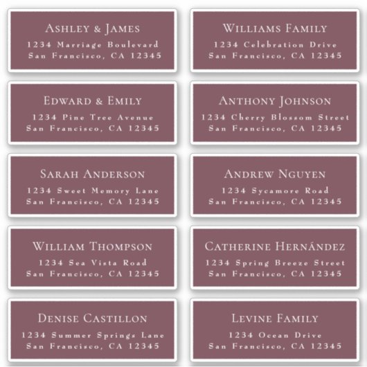 カスタマイズ結婚可能なゲスト住所 シール (正面)