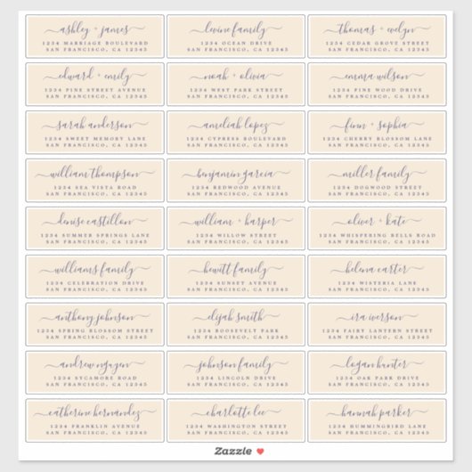 カスタマイズ結婚可能なゲスト住所 シール (シート)