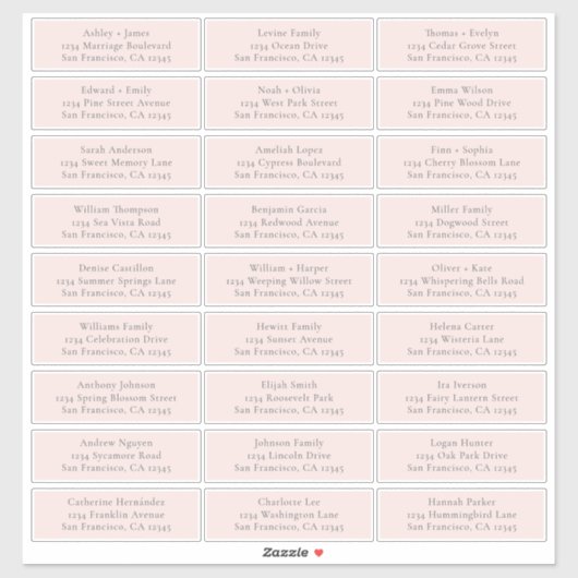 カスタマイズ結婚可能なゲスト住所 シール (シート)