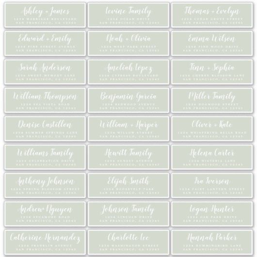 カスタマイズ結婚可能なゲスト住所 シール (正面)