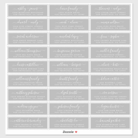 カスタマイズ結婚可能なゲスト住所 シール (シート)