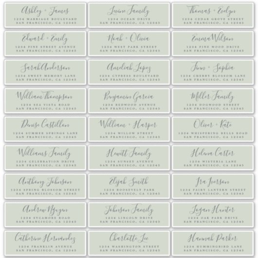 カスタマイズ結婚可能なゲスト住所 シール (正面)